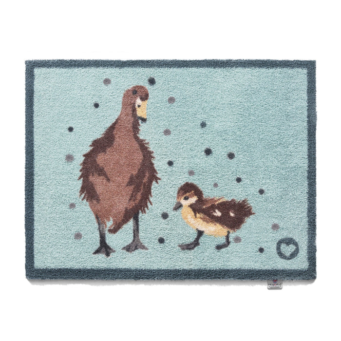 Ducks 1 Blue Cotton Washable Doormat 1