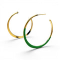 Ellery Gold And Green Enamel Hoop Earrings