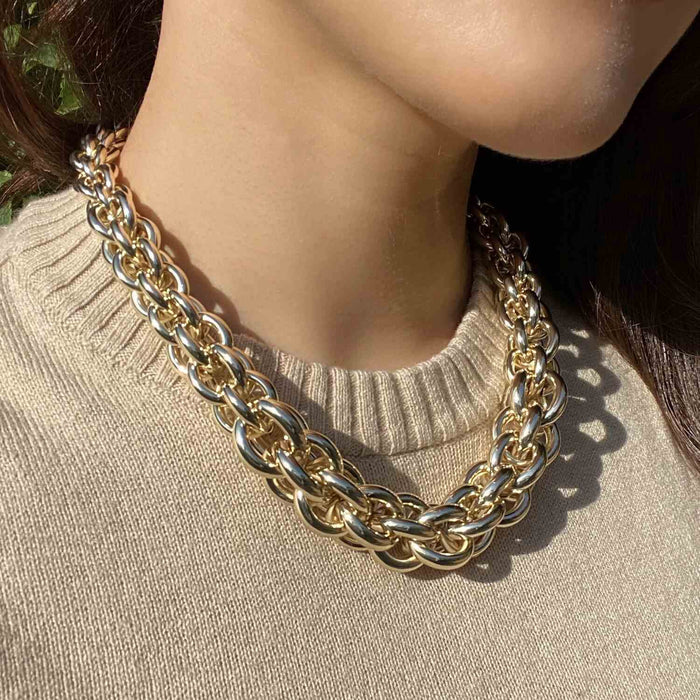 Esme Gold Plated Brass Multi Link Necklace