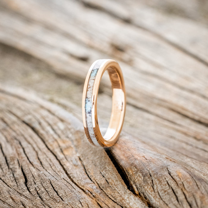 Antler & Turquoise / 14K Rose Gold / 3mm