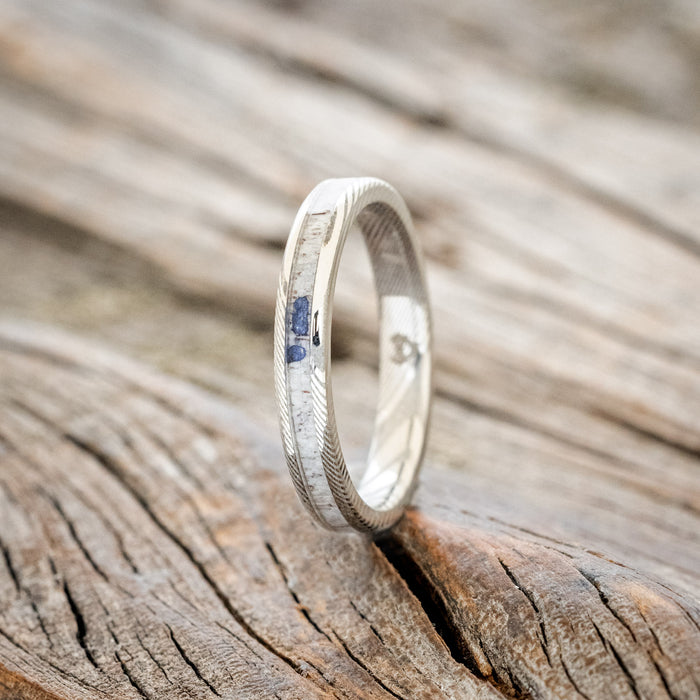 Antler & Lapis Lazuli / Damascus Steel / 3mm