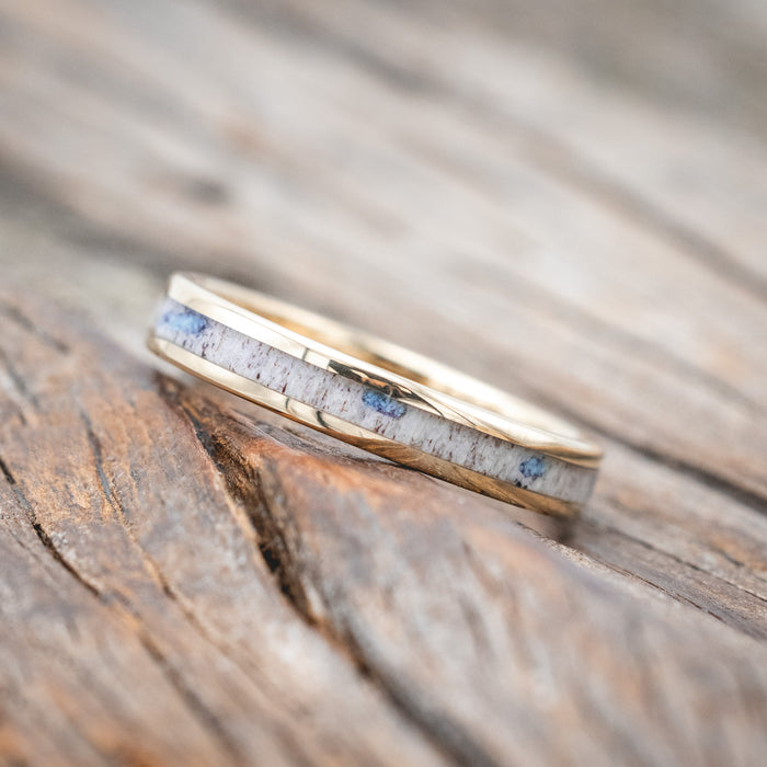 "PERENNA" - ANTLER & TURQUOISE DEPOSITS STACKING BAND-Staghead Designs