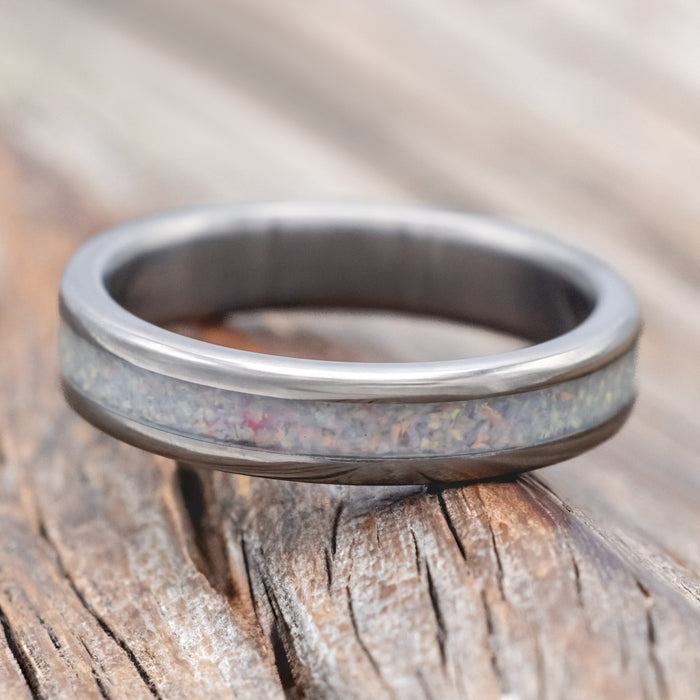 "ETERNA" - FIRE & ICE OPAL STACKING BAND-Staghead Designs