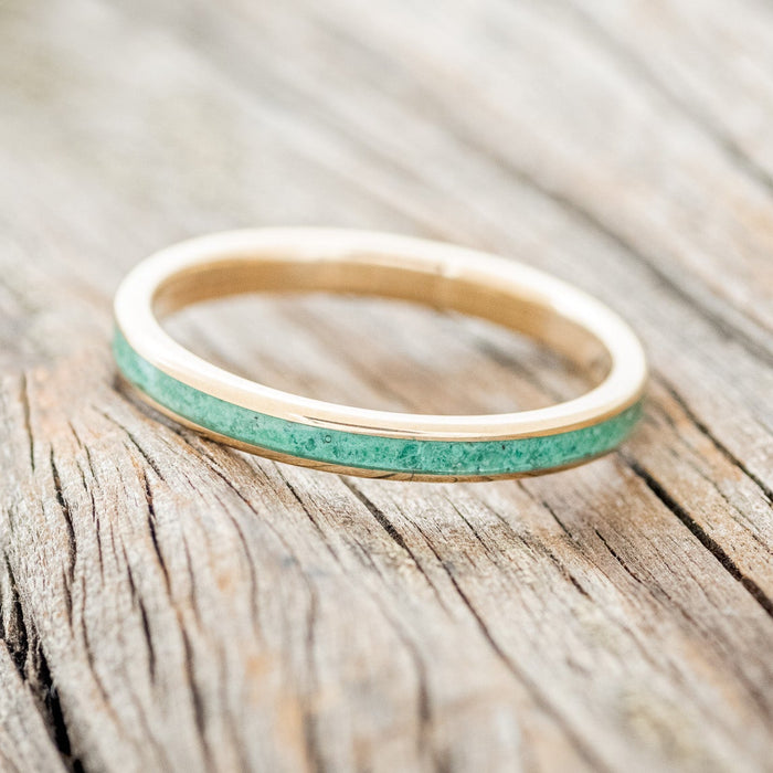 "ETERNA" - MALACHITE STACKING BAND FEATURING A 14K GOLD BAND-2