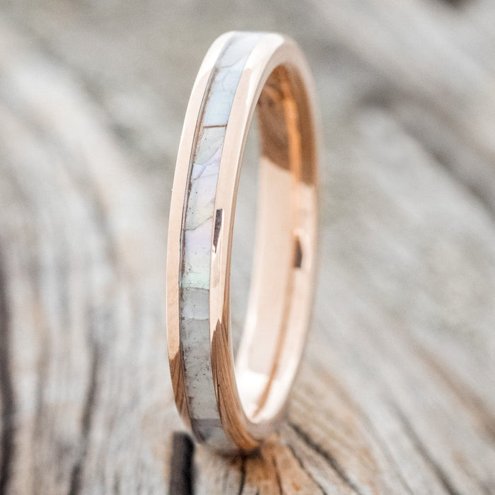 "ETERNA" - MOTHER OF PEARL WEDDING BAND-9