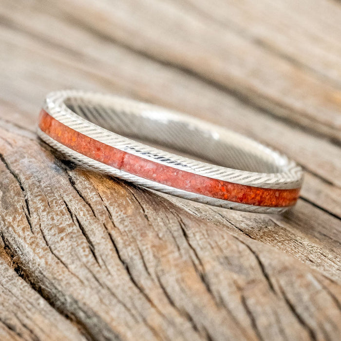 "ETERNA" - RUBY RED OPAL STACKING BAND-5
