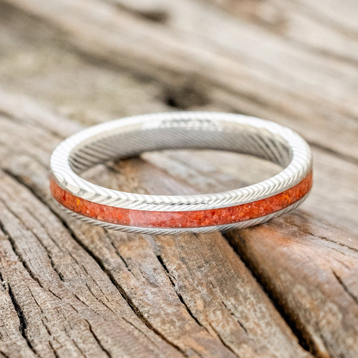 "ETERNA" - RUBY RED OPAL STACKING BAND-6