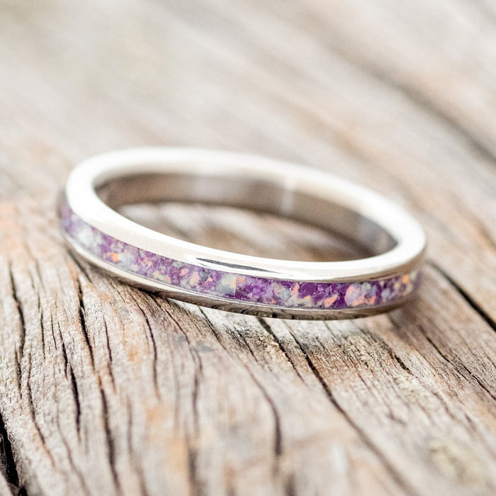 "ETERNA" - SUGILITE WITH FIRE & ICE OPAL STACKING BAND-2