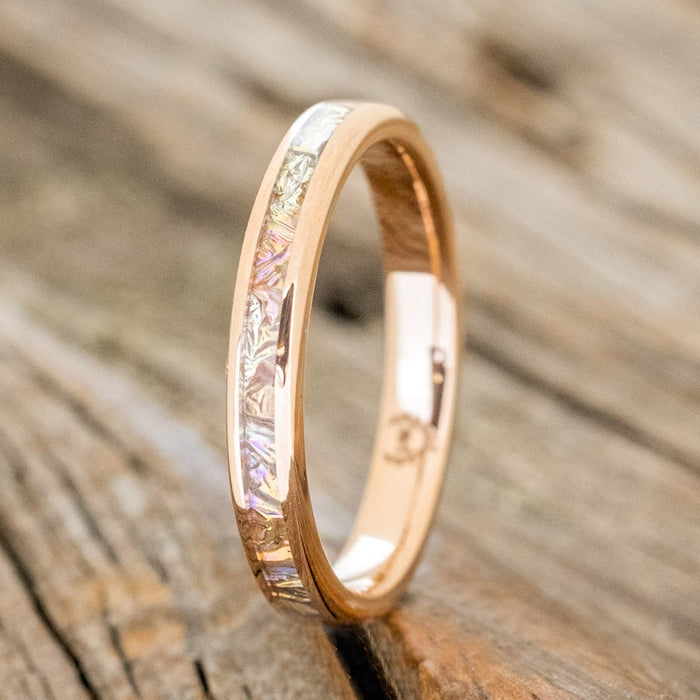 "ETERNA" - TITANIUM BURL DICHROLAM STACKING WEDDING BAND-10
