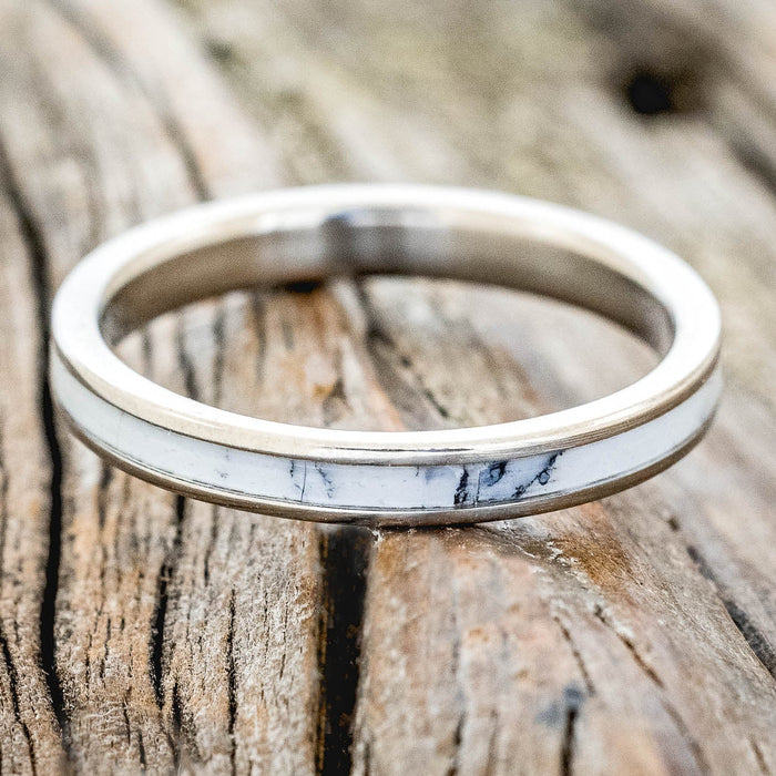 "ETERNA" - WHITE TURQUOISE TRUSTONE STACKING BAND-3