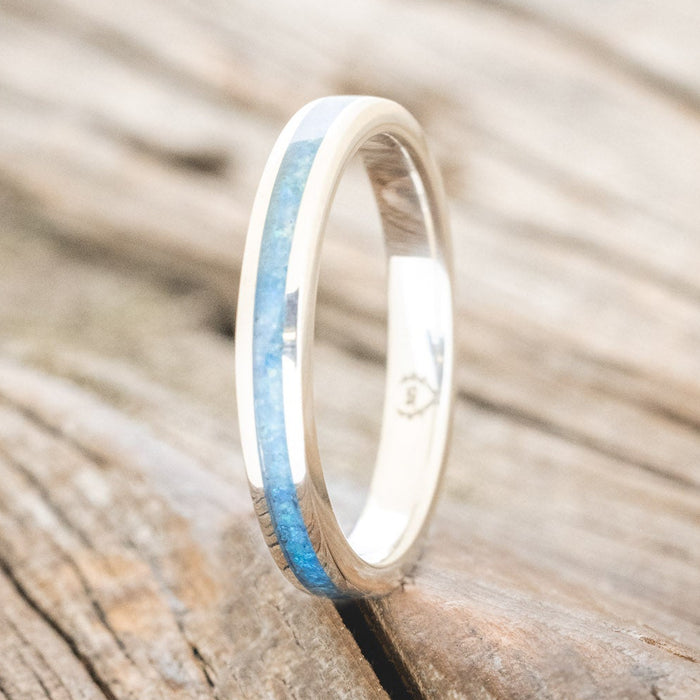 "ETERNA"- BLUE OPAL STACKING WEDDING BAND-4