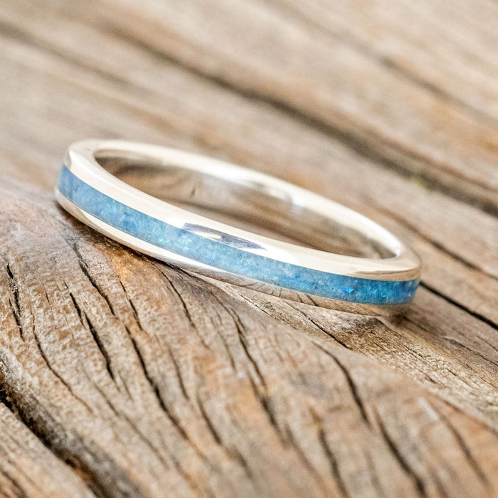 "ETERNA"- BLUE OPAL STACKING WEDDING BAND-5