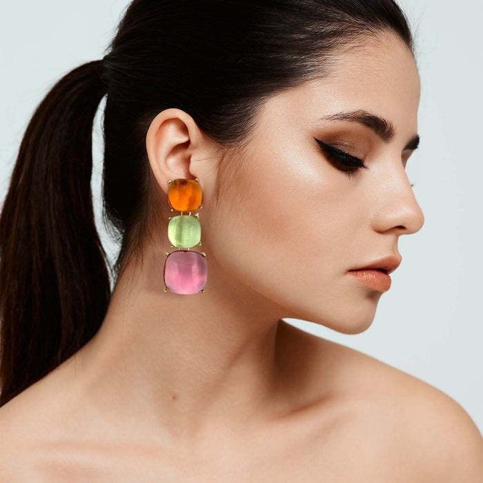 Eva Multi Color Lightweight Resin Pierced Earring