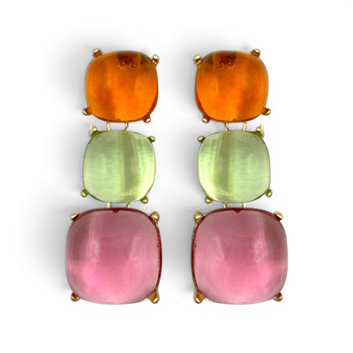 Eva Multi Color Lightweight Resin Pierced Earring