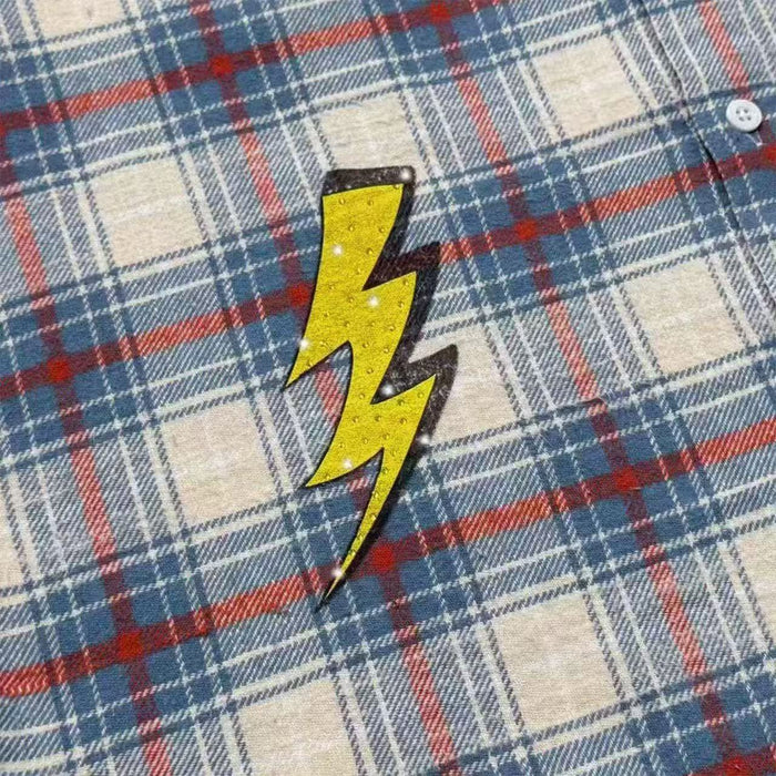 False Perception Sun Graphic Plaid Shirt
