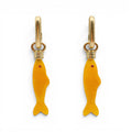 Fish Ochre Resin Drop Earrings