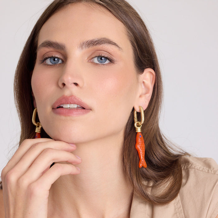Fish Turquoise Blue Resin Drop Earrings