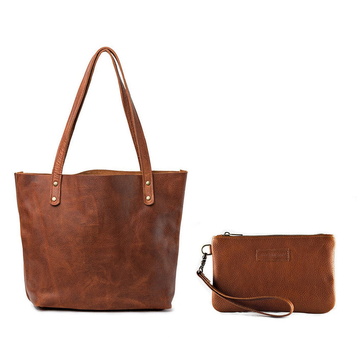Fore Street full-grain leather tote bag, view 4