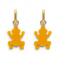 Frog Ochre Resin Drop Earrings