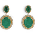 Gemma Flawed Emerald Clip Drop Earrings