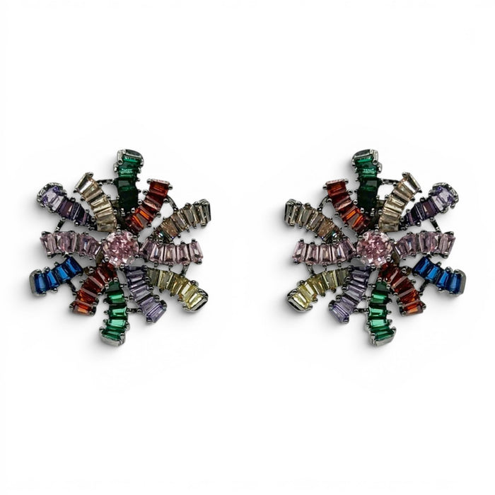 Gertrude Multi Color Baguette Clip On Earring
