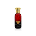 Jamr Al Oud La Rose de Paris luxury red and gold perfume bottle on white background
