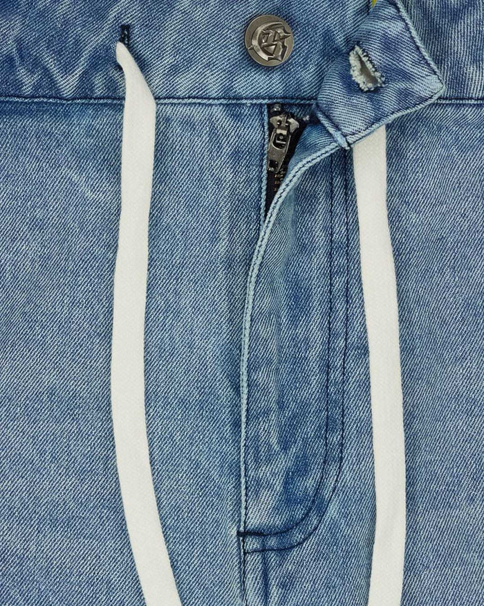 Godspeed Femur Frayed Denim Shorts Blue
