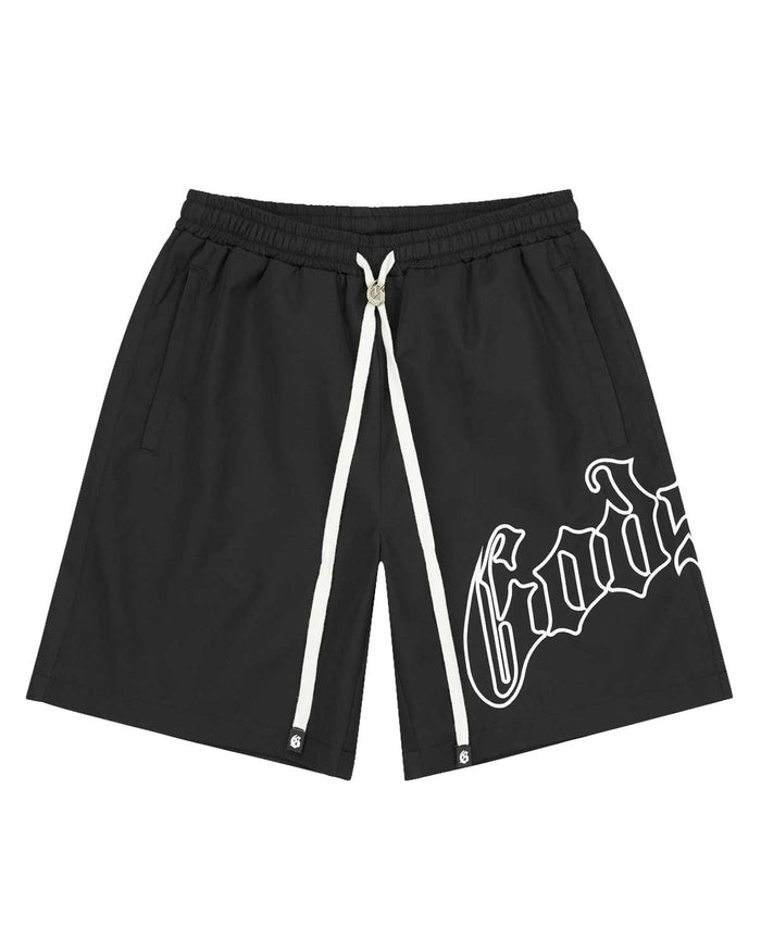 Godspeed OG Logo Nylon Shorts Black/White