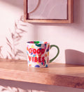 Good Vibes Painted Leopard Mug
