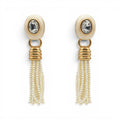 Grace Mother Of Pearl Resin Earrings With Pearl Removable Drop
