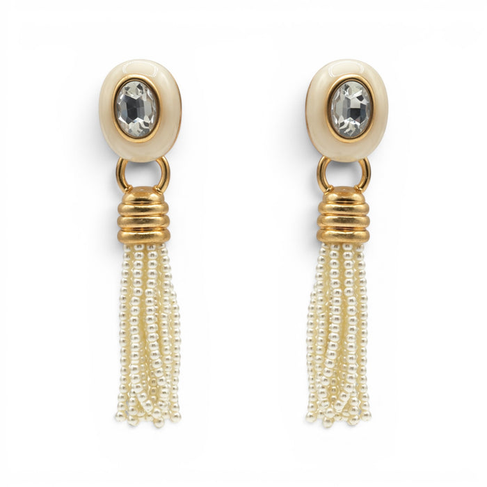 Grace Mother Of Pearl Resin Earrings With Pearl Removable Drop