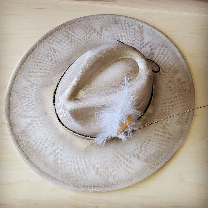 Hand-painted python felt hat in gold, additional view