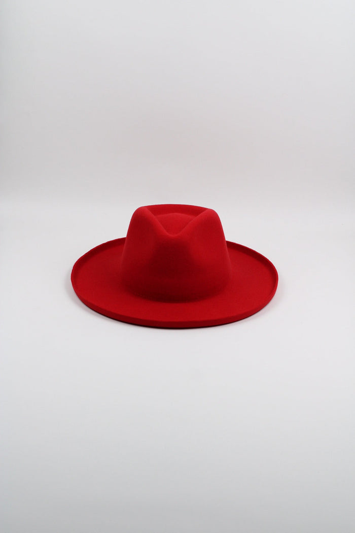 Cherry red Harper pencil brim hat, view 2