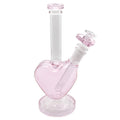 Heart Shaped Pink Bong Pink - INHALCO