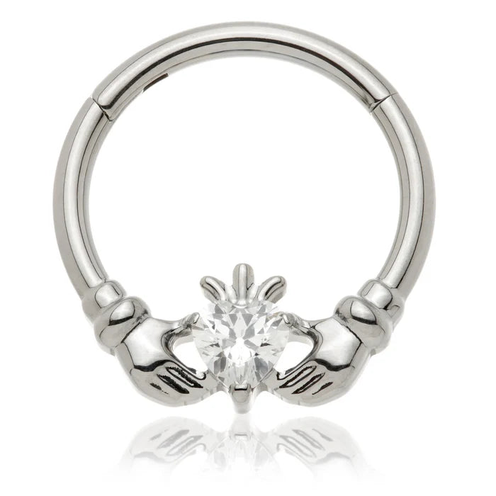 Hinged ring - Claddagh Design - Pic&Mix The Body Jewellery Shop