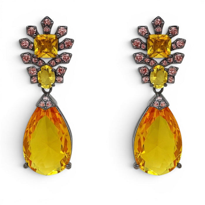 Ingrid Topaz Crystal And Cubic Zirconium Drop Pierced Earrings