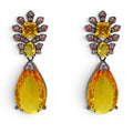 Ingrid Topaz Crystal And Cubic Zirconium Drop Pierced Earrings