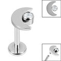 Internal Thread Titanium Quarter moon Labret bar 1.2 x 6 or 8mm - Pic&Mix The Body Jewellery Shop
