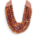 Isadora Multi-Strand Tortoise Resin Necklace With Vegan Adjustable Clasp