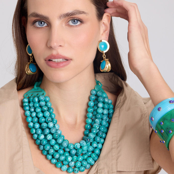 Juliette Multi Strand Turquoise Resin Necklace
