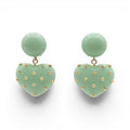 Lavinia Jade Resin Studded Heart Drop Earrings