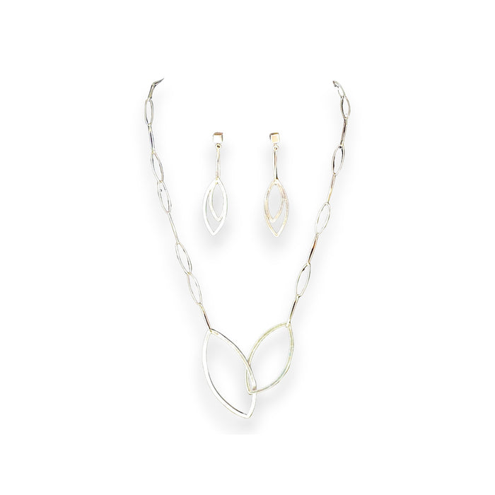 Interleaf Necklace, Sterling Silver Leaf Pendant, by Grace Chin, side angle