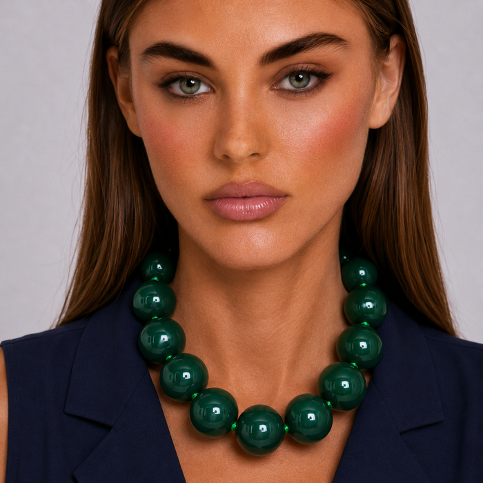 Lucy Forest Green Gumball Necklace