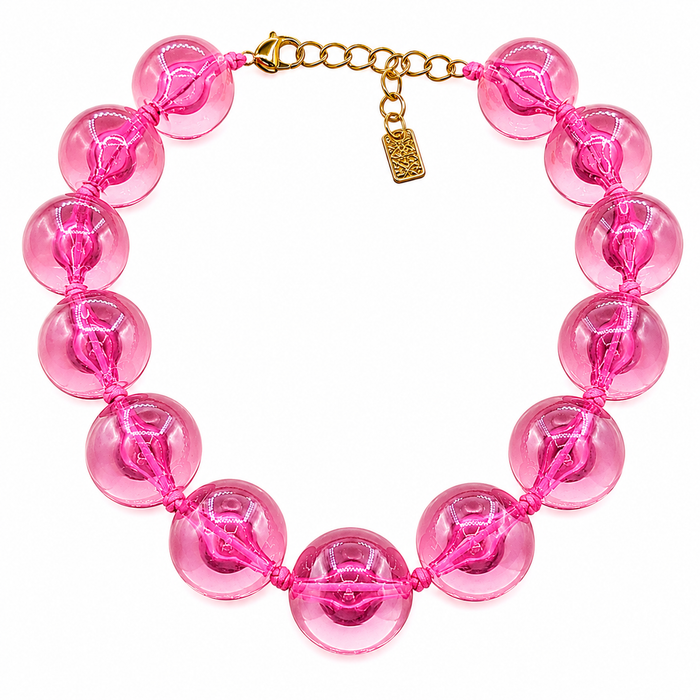 Lucy Transparent Mauve Gumball Necklace