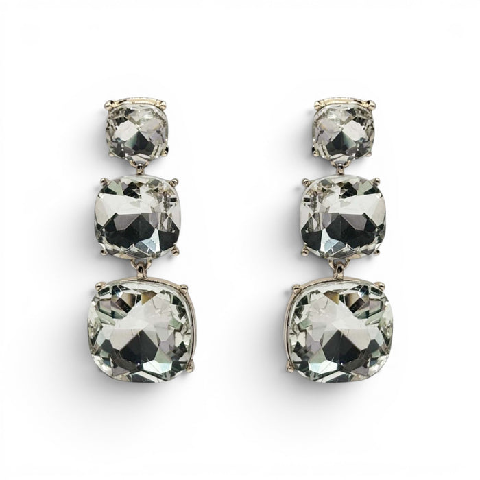 Mackenzie Triple Cushion Shape Crystal Drop