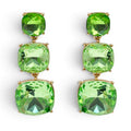 Mackenzie Triple Cushion Shape Peridot Drop Earrings