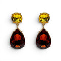 Marina Light Topaz And Dark Topaz Pear Shape Pierced Drop Earrings