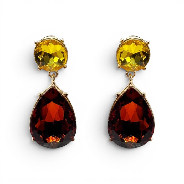 Marina Light Topaz And Dark Topaz Pear Shape Pierced Drop Earrings