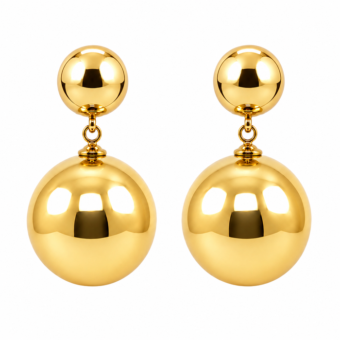 Marylynn Gold Ball Drop Earrings
