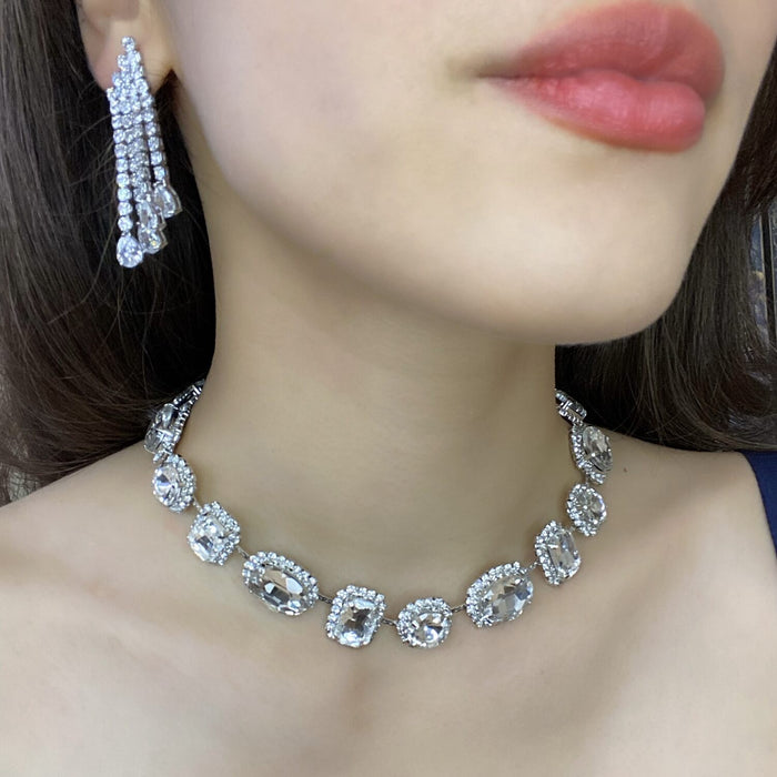 Maureen Crystal Stone And Pave Necklace